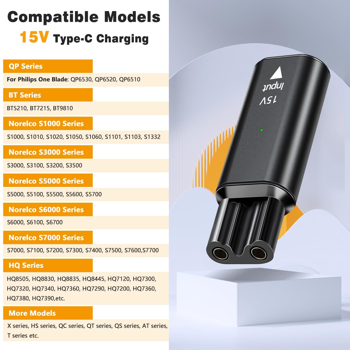 15V USB-C Safe Stable Mini Cha - Electric Shaver Rotary 评论和价格